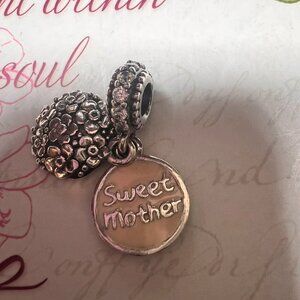 Authentic Pandora Sweet Mother Dangle Charm #791285CZ